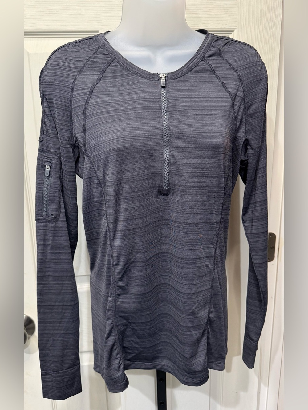 Athleta Woman’s Long-Sleeve Charcoal Gray Top